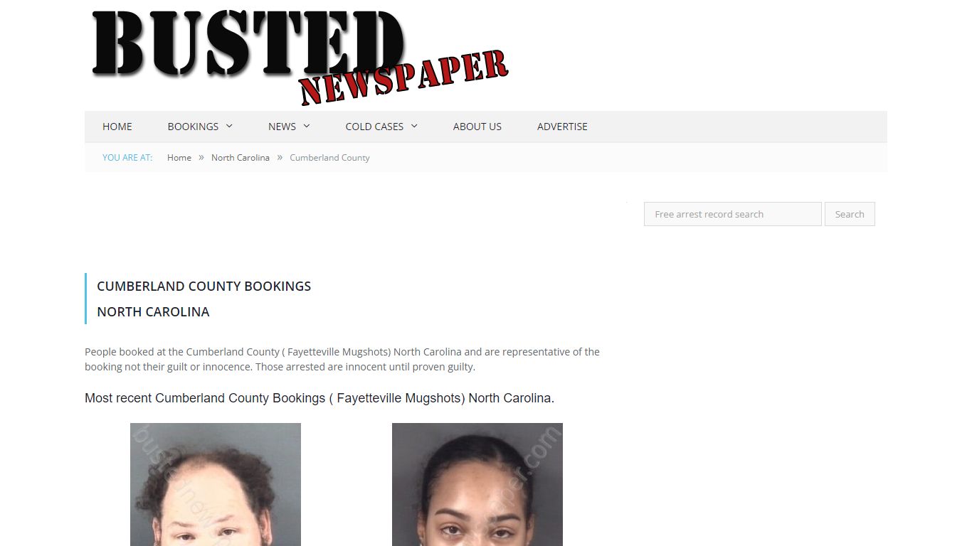 Cumberland County, NC ( Fayetteville NC ) Mugshots - BUSTEDNEWSPAPER.COM